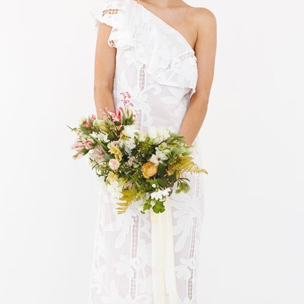 White Pretty Plum Sugar Drew Gown